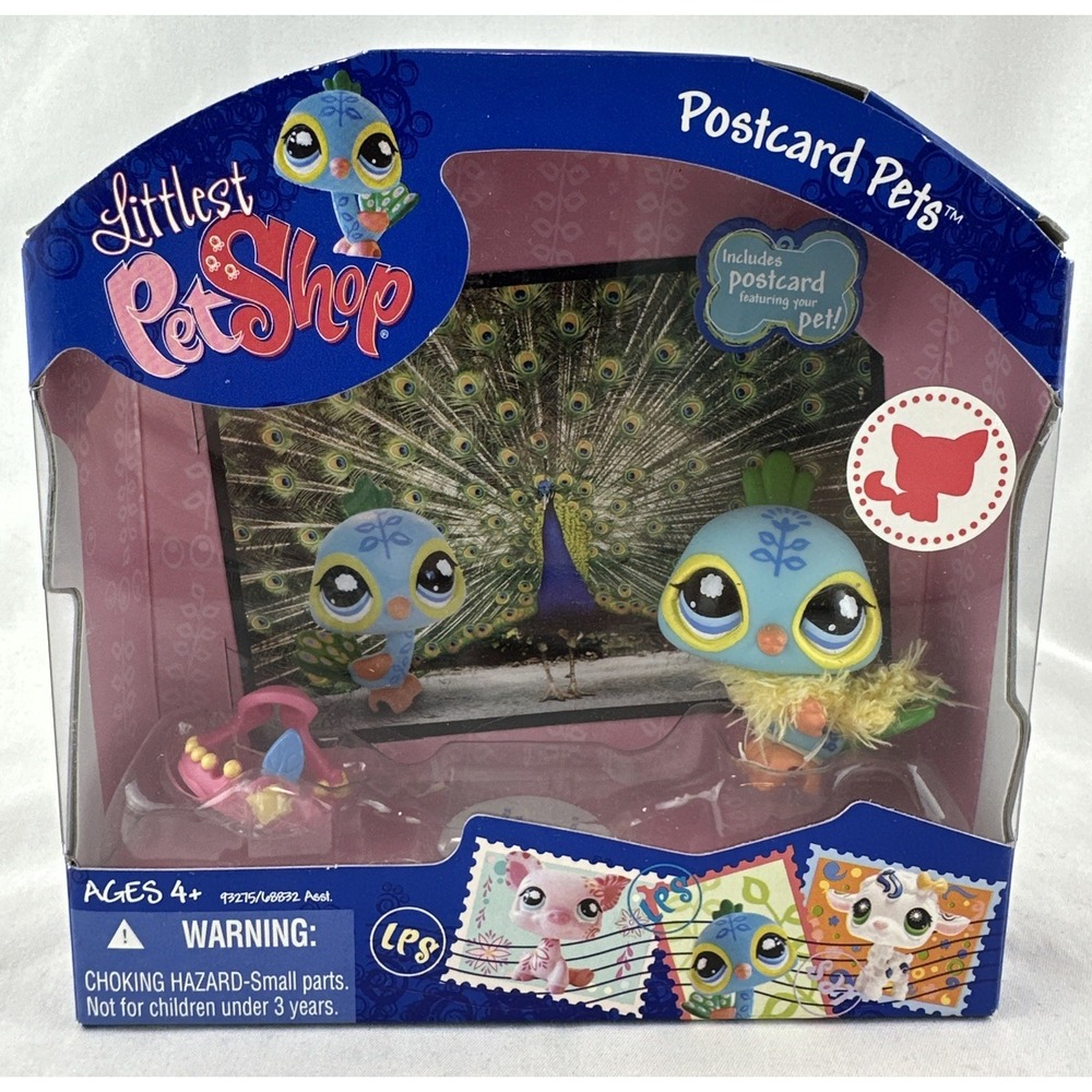 NEW LPS Littlest Pet Shop Peacock #1069‎ Postcard Pets 2009 Hasbro